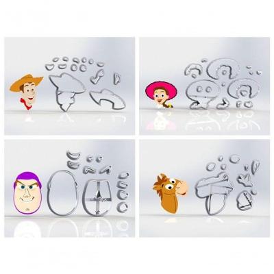 Cortador Kit Toy Story 4 Plástico PLA 7CM Transparente HB Formas