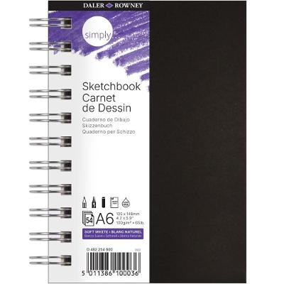 Caderno Daler Rowney Sketchbook Espiral 100g-m² A6 54 Folhas Branco