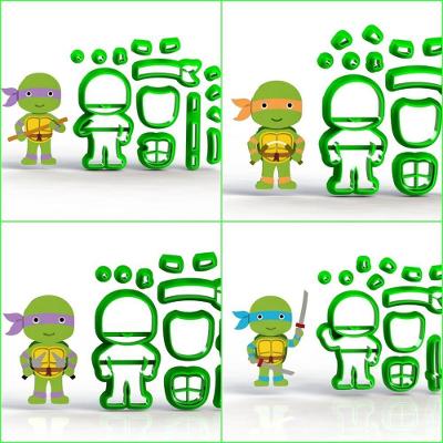 Cortador Kit Tartaruga Ninja Plástico PLA 6CM Kit com 4 Modelos HB Formas