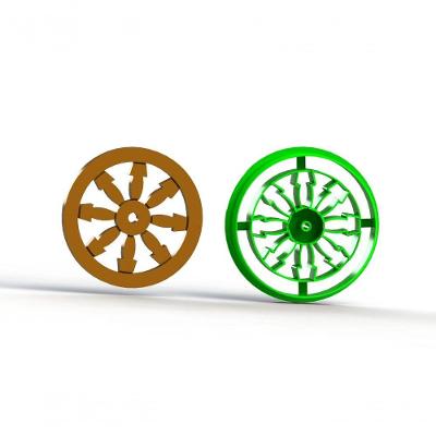 Cortador Roda Carroça Country Mod 1 Plástico PLA 5CM HB Formas e Cortadores
