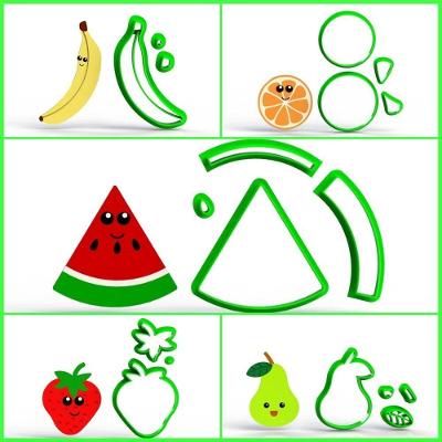 Cortador de Frutas Banana Melancia Pera Laranja Morango Plástico PLA Transparente 1 Unidade HB