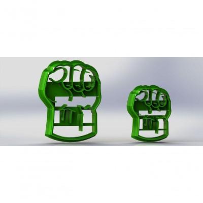 Cortador Mao Hulk Plastico PLA 7CM para Pasta Americana HB Formas e Cortadores
