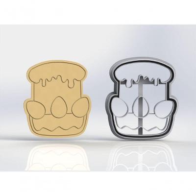 Cortador Bolo com Ovos Plástico PLA 7CM para Pasta Americana HB Formas e Cortadores