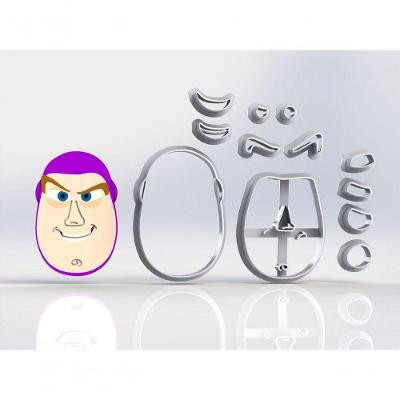 Cortador Buzz Lightyear em Plástico PLA 7CM Modular HB Formas e Cortadores