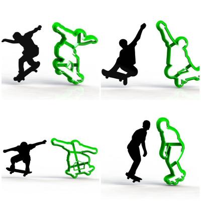 Cortador Kit Skatista Plástico PLA 5CM Transparente 4 Modelos HB Formas e Cortadores