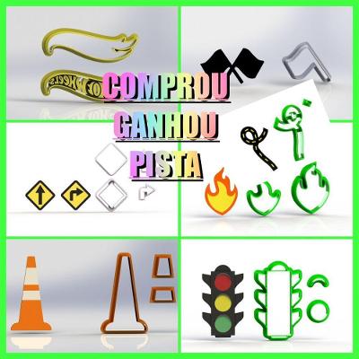 Cortador Kit Hotweels 6 Modelos (Trânsito) Plástico PLA Transparente 6 Unidades HB Formas