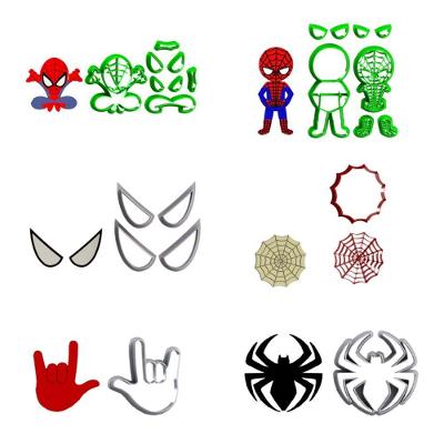 Cortador Kit Homem Aranha 6 Modelos Plástico PLA Transparente HB Formas e Cortadores