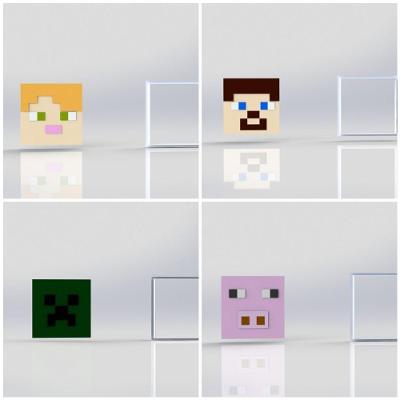 Cortador Kit Minecraft 4 Modelos Plástico PLA 5CM 4 Unidades HB Formas e Cortadores