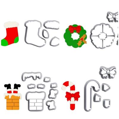 Cortador Kit Natal Imperdível Mod 1 Plástico PLA 4CM Transparente 4 Modelos Modulares HB Formas
