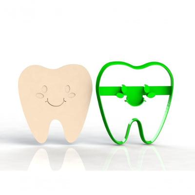 Cortador Mod 2 Sorrindo em Plástico PLA 7CM Branco HB Formas e Cortadores
