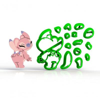 Cortador Angel Stitch Mod 2 Plástico PLA 7CM Lilás HB Formas e Cortadores