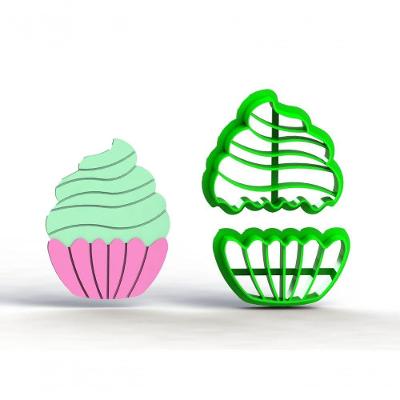 Cortador para Confeitaria Cupcake Doces e Sorvetes Plástico PLA 7CM Transparente HB Formas
