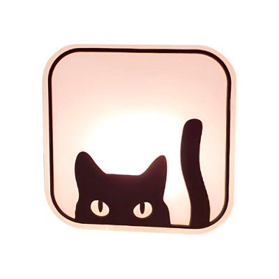 Luminária Box Black Cat com Luz Difusa e Bivolt Preto 23CM 110V-220V