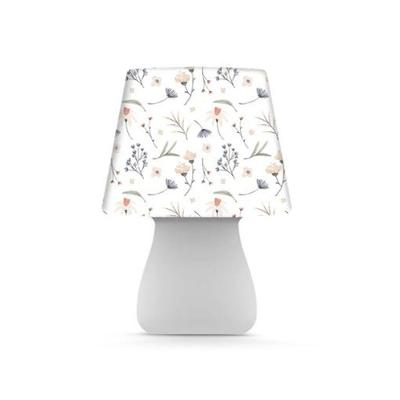 Luminária Abajur de Mesa Grande Floral com Luz Difusa e Capa Estampada Removível