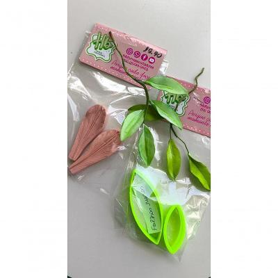 Cortadores Folhas Ruscos Floresta Jardim em Silicone Transparente HB Formas e Cortadores