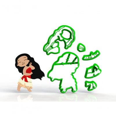 Cortador Moana Corpo Mod 2 Modular Plástico PLA 8CM HB Formas e Cortadores