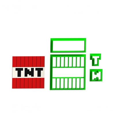 Cortador Minecraft Tnt Plástico PLA 7CM Cor Sortida HB Formas e Cortadores