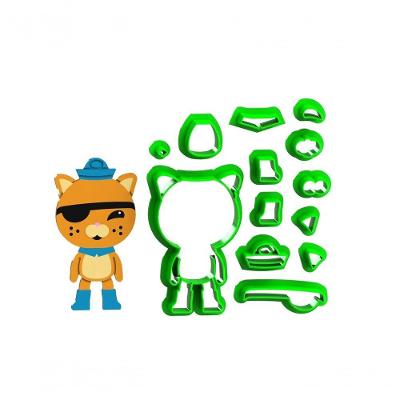 Cortador Tenente Kwazii (Gato) Plástico PLA Amarelo 7CM 1 Unidade HB Formas e Cortadores