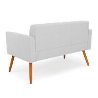 Sofá Namoradeira Elisa Linho Pés Palito Castanho - D'rossi Cor A05 Cinza - 6