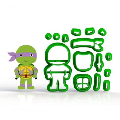Cortador Tartaruga Ninja Raphael Mod 2 em Plástico PLA Verde 6CM HB Formas e Cortadores