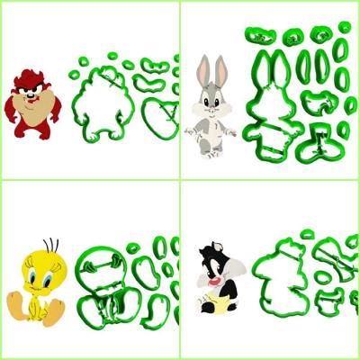 Cortador Looney Tunes Baby Mod 1 Plástico PLA 6CM Kit 4 Modelos HB Formas e Cortadores