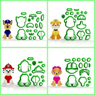 Cortador Kit Patrulha Canina Plástico PLA 5CM Transparente com 4 Corpos Modulares HB Formas