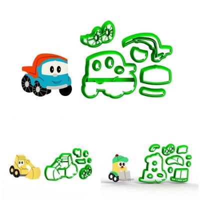 Cortador Kit Léo Caminhão e Seus Amigos Plástico PLA 5CM HB Formas e Cortadores