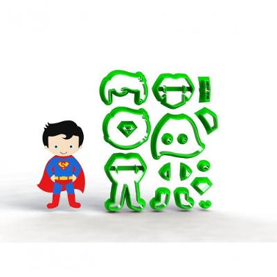 Cortador Superman Super Homem Corpo Cute Modular Plástico PLA Transparente 7CM HB Formas