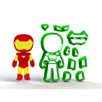 Cortador Homem de Ferro Corpo Cute Modular Plástico PLA 6CM Vermelho 1 Unidade HB Formas