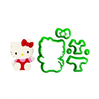 Cortador Hello Kitty Modular em Plástico PLA Branco 1 Unidade HB Formas e Cortadores 7CM