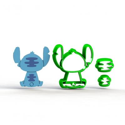 Cortador Stitch Costas (Lilo) Modular Plástico PLA 10CM Kit 1 Unidade HB Formas e Cortadores
