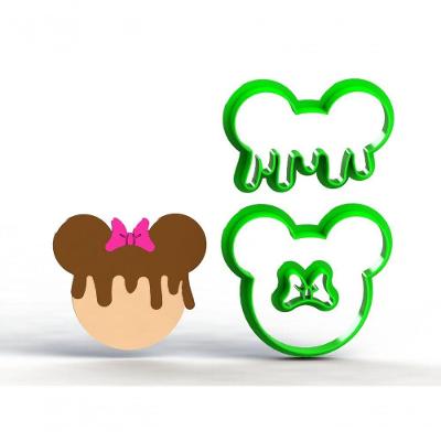 Cortador para Doces Mickey Minnie Plástico PLA Transparente 7CM 1 Unidade HB Formas