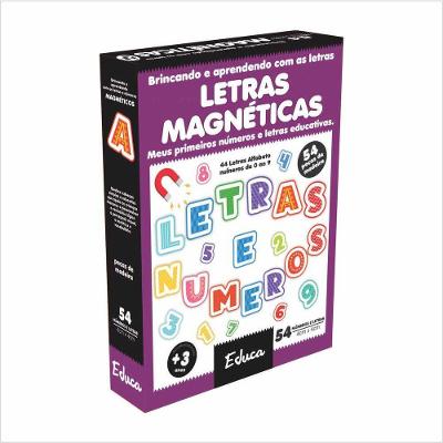 Letras Magnéticas Brincando e Aprendendo Alfabetização e Números com Pintura Atóxica 54PÇS