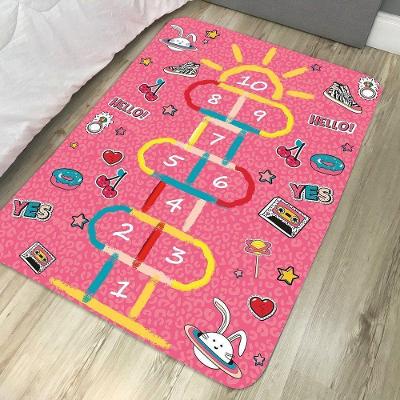Tapete Infantil Amarelinha Estampa Interativa Base Antiderrapante Amarelo Vilela Enxovais