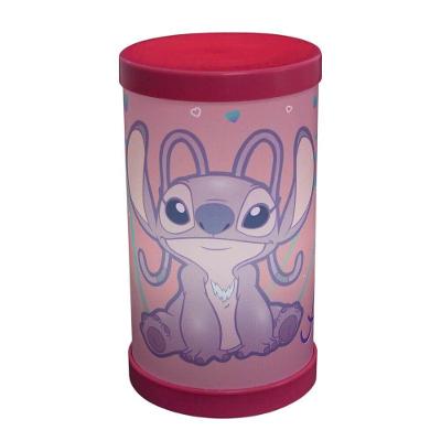 Luminária Abajur Angel Stitch com Luz Difusa Oficial Disney Rosa 14,5CM