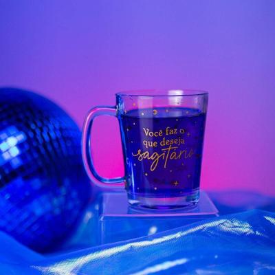 Caneca de Vidro Basic Signo Sagitário 310ML para Café e Chá Transparente