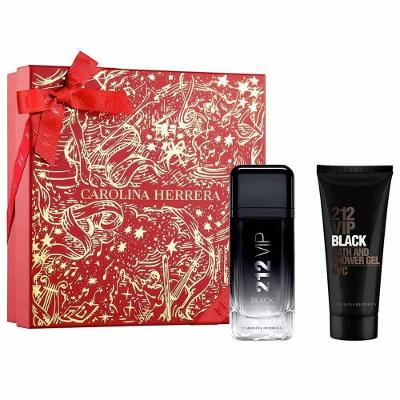 Kit Perfume 212 Vip Men Black Masculino Eau de Parfum Aromático 100ML Carolina Herrera + Shower Gel