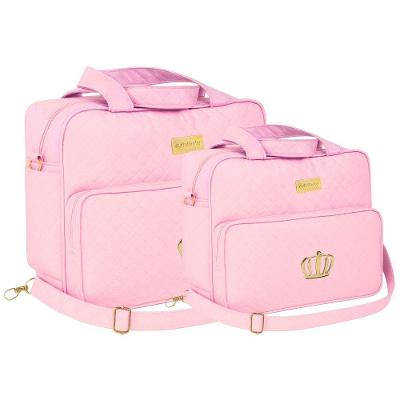 Kit Bolsa Maternidade Dulini Baby CRA2 Design Elegante e Funcional Coroa Rosa Baby Estilo