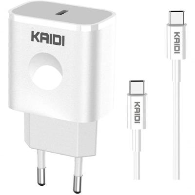 Carregador Kaidi KD-108C Turbo 20W Power Delivery Bivolt Tipo-C com Cabo USB-C 1M