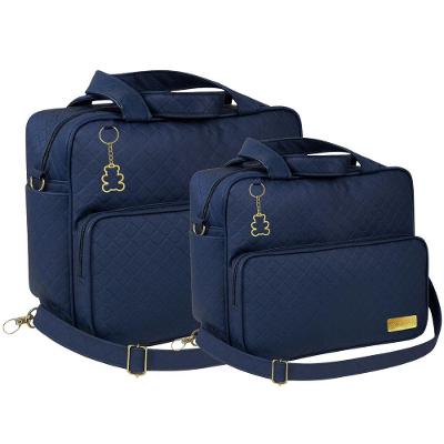 Kit Bolsa Maternidade Dulini Baby CRA2 com Duas Peças Design Elegante Azul Baby Estilo