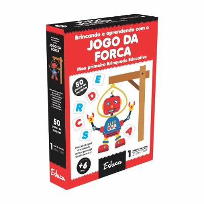 Jogo Brincando e Aprendendo Jogo da Forca com Estimulação da Leitura em Madeira MDF 50 Peças