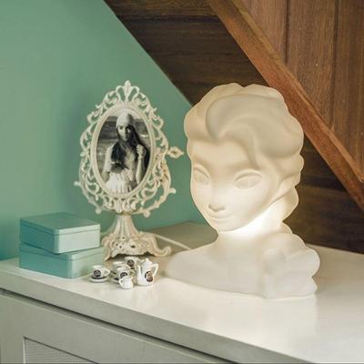 Luminária Infantil Elsa Frozen LED Decorativa Tema Personagem Disney Branco Bivolt