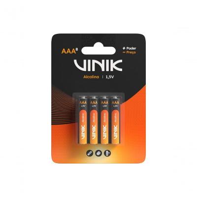 Pilha Alcalina AAA VP3AB8A Desempenho Confiável Amarelo Vinik