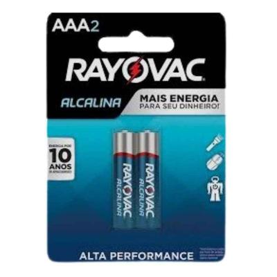 Pilha Palito AAA Alcalina com Alto Desempenho Branco Rayovac 2 un