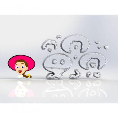 Cortador Toy Story Jessie Modular em Plástico PLA 7CM HB Formas e Cortadores