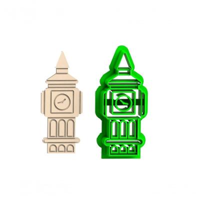 Cortador Torre Big Ben Plastico PLA 5CM para Pasta Americana HB Formas