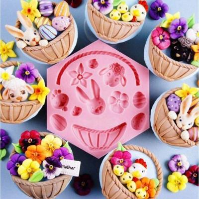 Molde Silicone Páscoa Coelho Flores Cesta Ovelha Pintinho Antiaderente Multiuso HB Formas