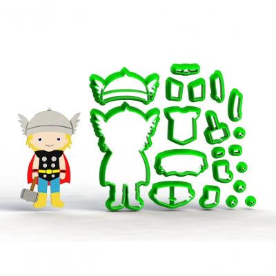 Cortador Thor Corpo Cute Modular Plástico PLA 8CM Kit com 1 Unidade HB Formas e Cortadores