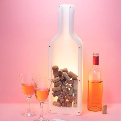 Luminária e Porta Rolhas Lisa Wine Time Bivolt Frente Acrílico Natural 110-220V