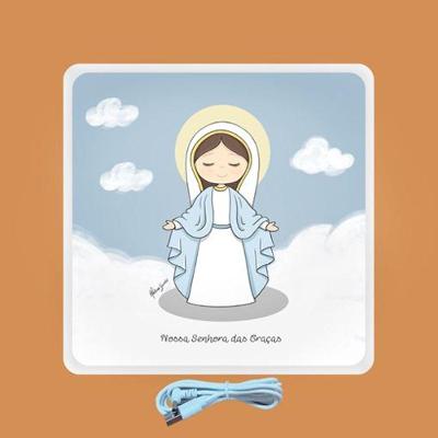 Mini Luminária Santa Maria com Luz Difusa para Decoração e Leitura Bivolt USB 11,5CM